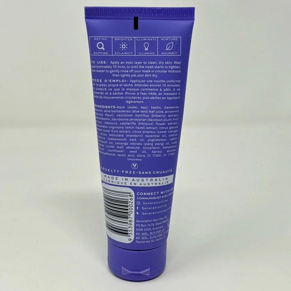 GENERATION SKIN Ultra Violet Brightening Purple Clay Restorative Mask 3.97 oz.